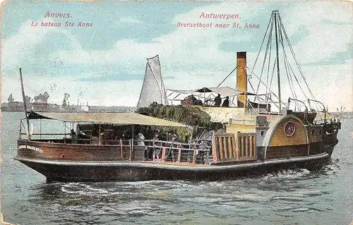 Antwerpen Overzetboot naar St. Anna - Raddampfer St. Anna feldpgl1914 151.434