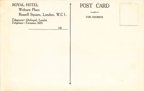 England: London Royal Hotel Woburn Place Russell Square ngl 147.471