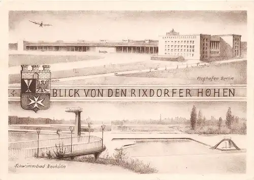 Blick fon den Rixdorfer Höhen Flughafen Berlin Schwimmbad Neukölln ngl 151.478