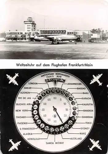 Frankfurt/Main Flughafen "Rhein - Main" Weltzeituhr gl1962 151.488
