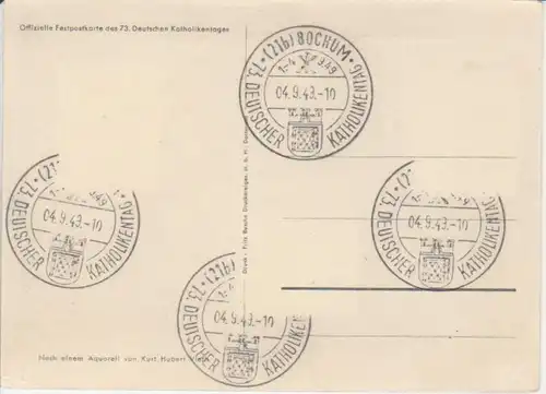 Bochum 73. Deutscher Katholikentag 1.-4. Sept. 1949 ngl 221.106