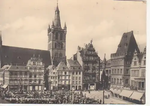Trier Hauptmarkt mit rotem Haus und Gangolfkirche ngl 218.783