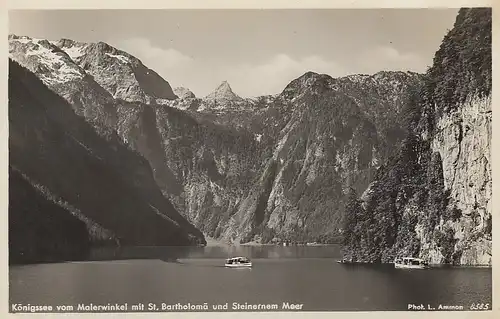 Königssee vom Malerwinkel mit St.Bartholomä und Steinernem Meer ngl D2296