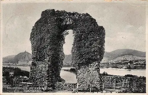 Rolandseck Rolandsbogen und Blick auf das Siebengebirge gl1927 147.546