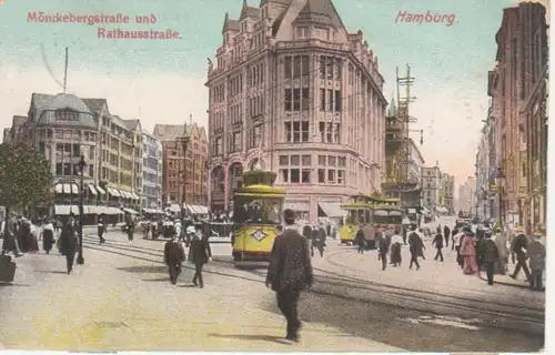 Hamburg Mönckebergstraße und Rathausstraße feldpgl1915 218.715