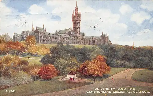Schottland: Glasgow - University and the Cameronians War Memorial gl1946 146.921