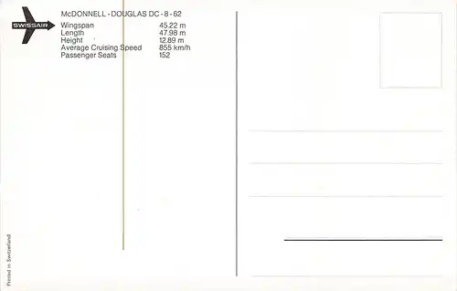 SWISSAIR Mc Donnell-Douglas DC-8-62 ngl 151.747