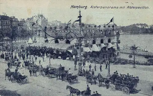 Hamburg Alsterpanorama mit Alsterpavillon gl1912 149.309