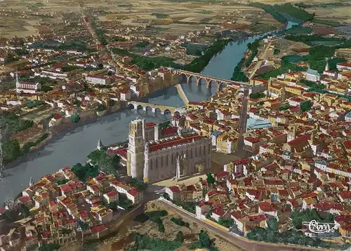 Albi /Tarn) Vue Aérienne Basilique Ste Cécile et le Ponts ngl D8148