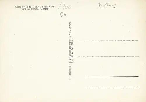 Ostseeheilbad Travenmünde Tanz im Casino-Garten ngl D1745