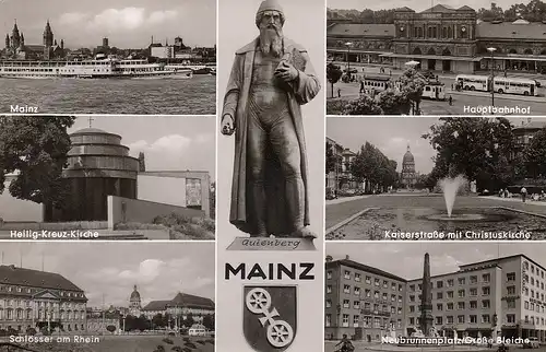 Mainz mit Gutenberg Mehrbildkarte ngl D2876