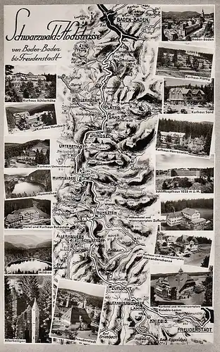 Schwarzwald-Hochstraße als Panoramakarte gl1965? D2057