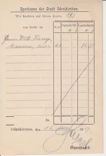 Odenkirchen Sparkasse Kontobeleg gl1917 219.893