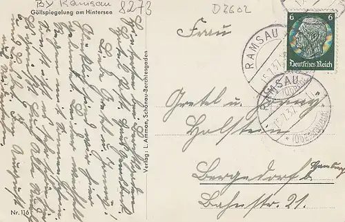 Göll-Spiegelung am Hintersee bei Ramsau gl1937 D2602