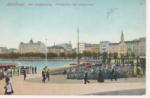 Hamburg Am Jungfernstieg Anlegeplatz der Alsterboote ngl 218.705