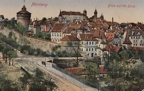 Nürnberg Blick auf die Burg feldpgl1915 D2198