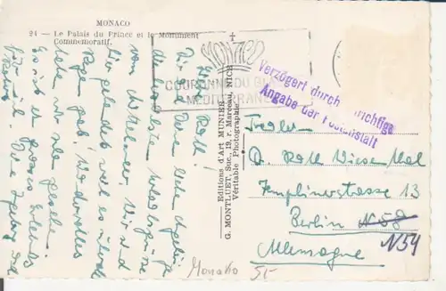 Monaco: Le Palais du Prince et le Monument Commemoratif gl19? 223.236