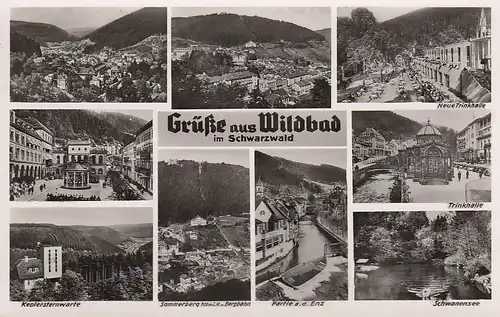 Grüße aus Wildbad Schwarzwald Mehrbildkarte ngl D3183