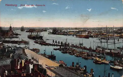 Hamburg Blick von der Seewarte gl1912 149.306