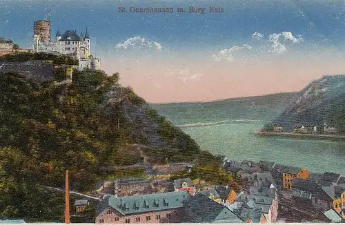 St.Goarshausen mit Burg Katz ngl D3249