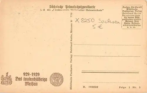 Alt Meissen Burglehntor Sächs. Heimatschutzkarte ngl 154.146