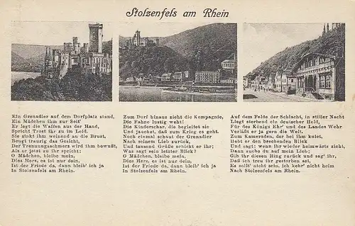 Stolzenfels am Rhein Mehrbildkarte mit Gedicht ngl D2334