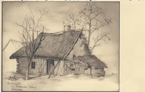 2.WK Bauernhaus in Lokunow (Polen) feldpgl1940 D2391