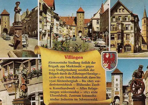 Villingen im Schwarzwald Mehrbildkarte mit Historie gl1972 D4612