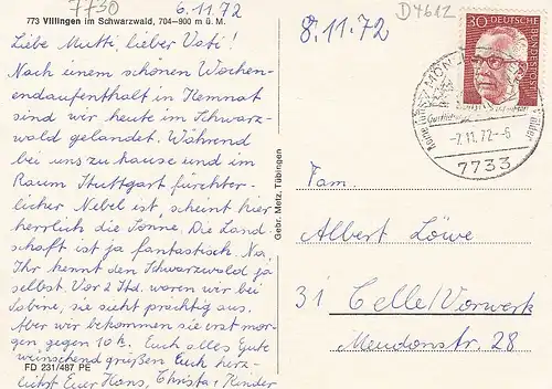 Villingen im Schwarzwald Mehrbildkarte mit Historie gl1972 D4612