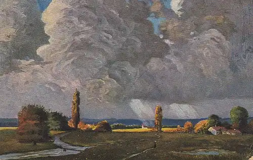 Landschaft mit Gewitter-Schauer feldpgl1918 D2486