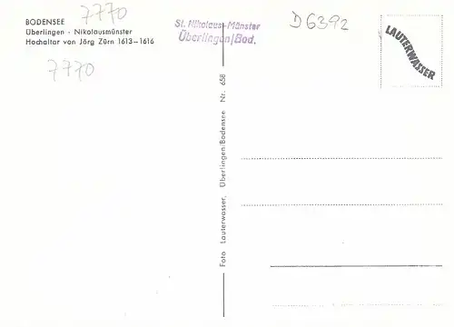 Überlingen a.Bodensee Nikolausmünster Hochaltar ngl D6392