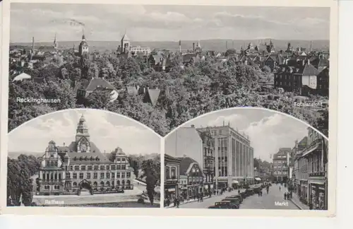 Recklinghausen Panorama Rathaus u.Markt gl1953 220.021
