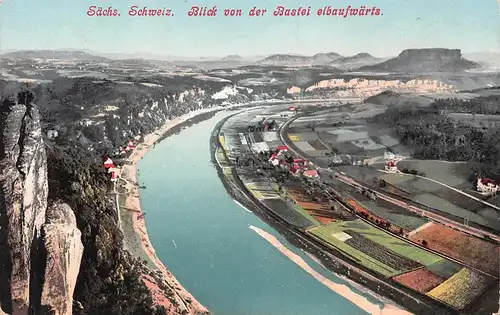 Sächs. Schweiz - Blick von der Bastei elbaufwärts ngl 154.321