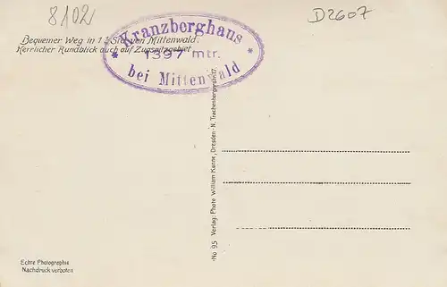 Mittenwald a.d.Isar Kranzberghaus mit Karwendel ngl D2607