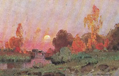 G.M.MEINZOLT Sonnenuntergang gl1914 D3608