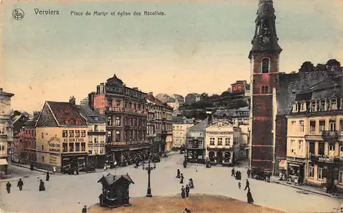 Verviers Place du Martyr et église des Récollets gl1921 149.427