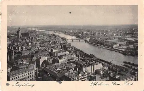 Magdeburg Blick vom Dom Panorama gl1928 153.697