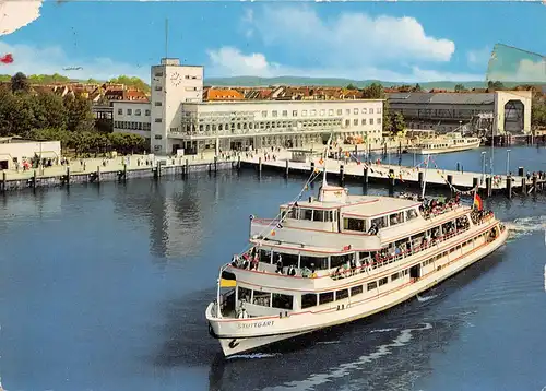 Friedrichshafen am Bodensee Hafenbahnhof mit MS "Stuttgart" gl1971 151.113