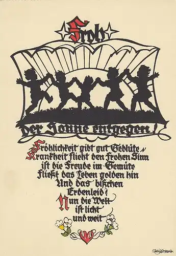 G.PLISCHKE Silhouette Der Sonne entgegen! ngl D4237