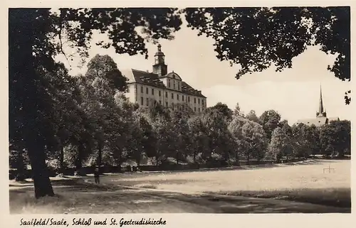 Saalfeld/Saale Schloss mit Gertrudiskirche ngl D2996