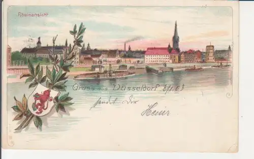 Düsseldorf Litho Rheinansicht gl1903 219.824