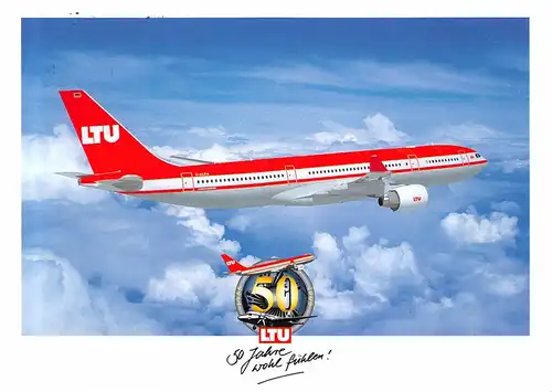 LTU 50 Jahre Werbekarte Airbus gl2005 151.686