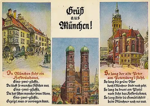 Gruss aus München Mehrbildkarte gl1964 D4756