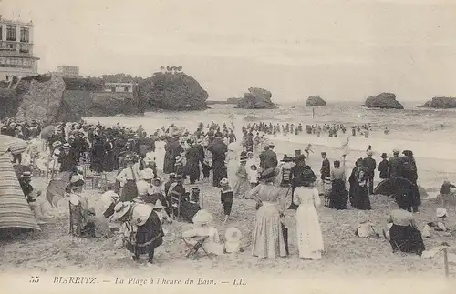 Biarritz La Plage à l'heur du Bain gl1910 D3980
