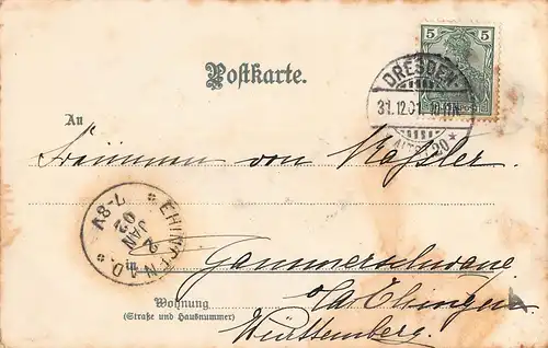 Tiere: Schafherde, Hirte und Junge am Dorfrand gl1901 150.863