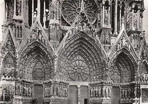 Reims (Marne) La Cathédrale Notre-Dame, Portail de la Facde Occidentale ngl D8264