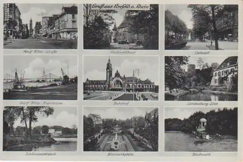 Krefeld Teilansichten Mehrbildkarte gl1940 219.971