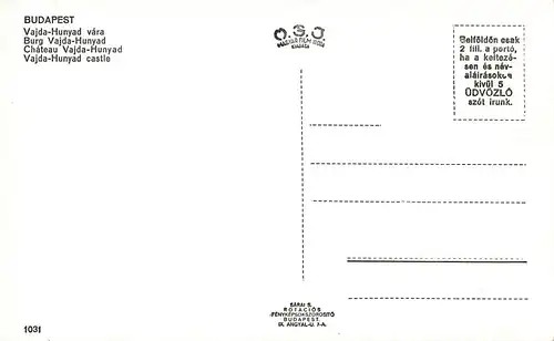 Budapest Vajda-Hunyad vára - Burg Vajda-Hunyad ngl 149.959