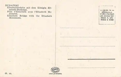 Budapest Elisabethbrücke mit dem Königin Elisabeth-Denkmal ngl 150.003