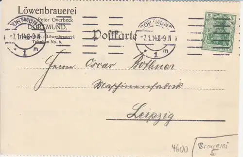 Dortmund Löwenbrauerei Bestellkarte gl1914 221.060